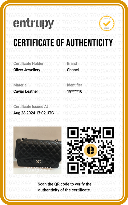 Chanel Black Caviar Leather Classic Jumbo Double Flap Bag