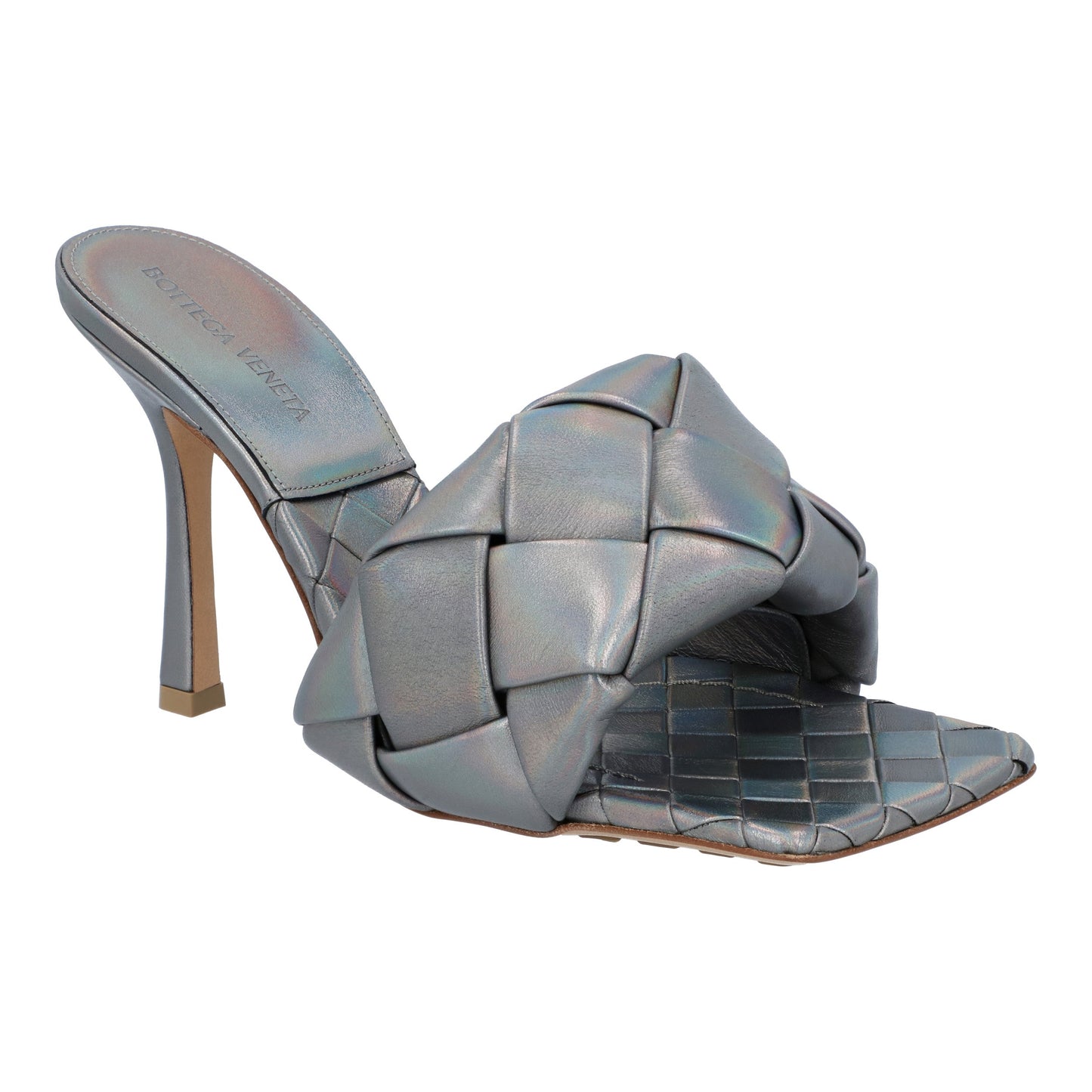Luxury Bottega Veneta Metallic grey Lido Mules