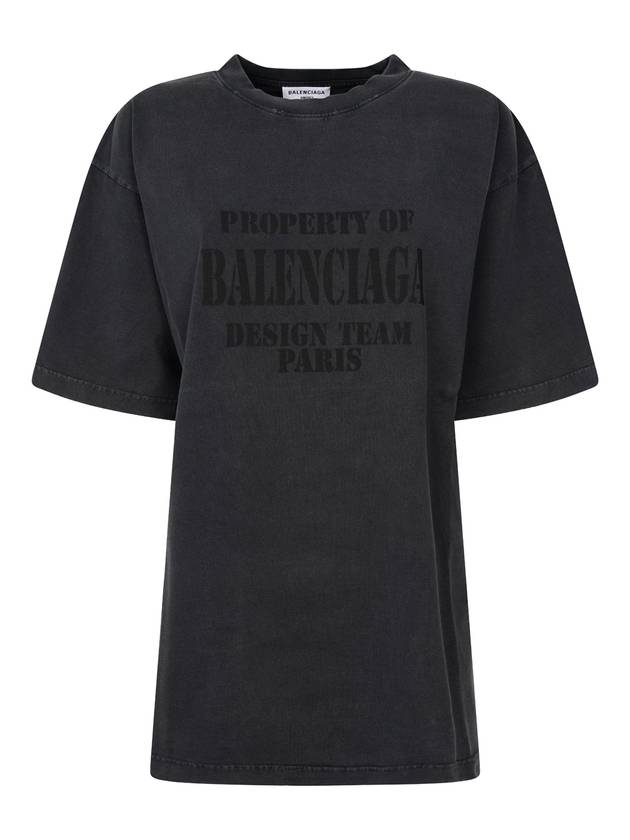 Luxury Balenciaga Trending 2025 Logo Print Short Sleeve T-Shirt Washed Black