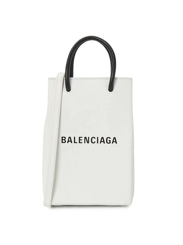 Luxury Balenciaga Trending 2025 Logo Print Phone Holder Small Cross Bag White