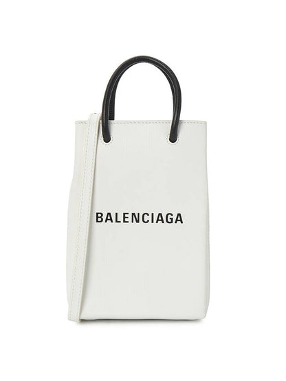 Luxury Balenciaga Trending 2025 Logo Print Phone Holder Small Cross Bag White