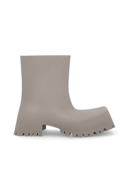 Luxury Balenciaga Trending 2025 Square Toe Rubber Rain Boots Beige