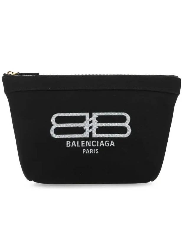 Luxury Balenciaga Trending 2025 Logo Print Jumbo Pouch Bag Black