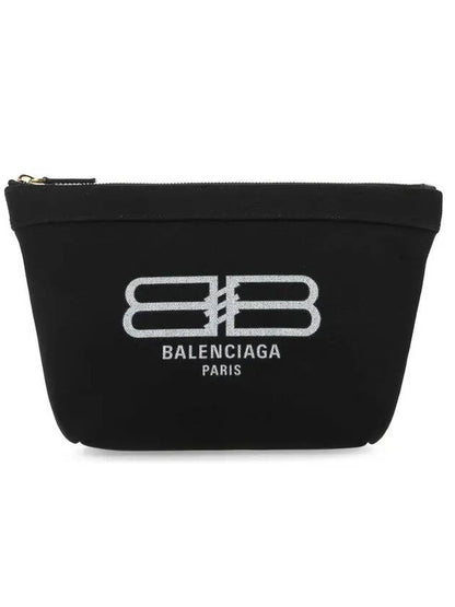 Luxury Balenciaga Trending 2025 Logo Print Jumbo Pouch Bag Black