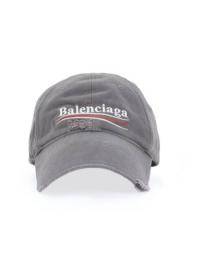 Luxury Balenciaga Trending 2025 Wave Logo Cotton Drill Ball Cap Smokey Grey