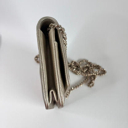 Chanel Wallet On Chains WOC Timeless/ Classic Gold Caviar Leather