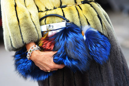 Fendi Peekaboo Mini Fox Fur Blue Limited Edition 2014