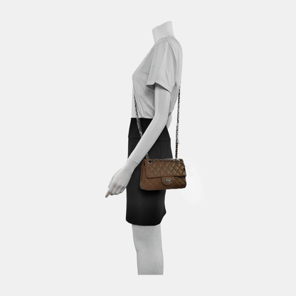 Chanel Classic Flap Rectangular Mini Brown Caviar Leather
