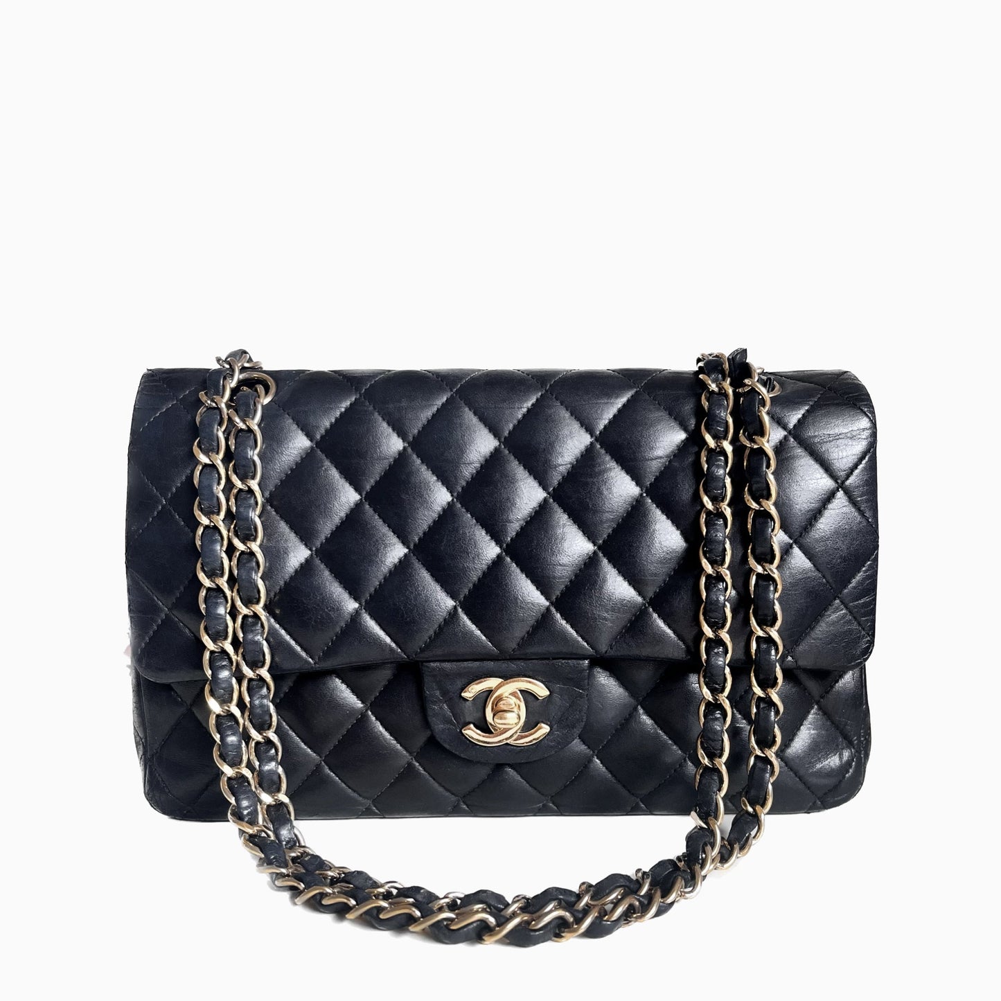 Chanel Timeless/ Classic Flap Medium Black with 24k Gold Plated Hardware