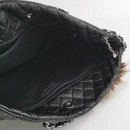 Chanel Black Calfskin Fur Mademoiselle Lock 2way Tote, 2010