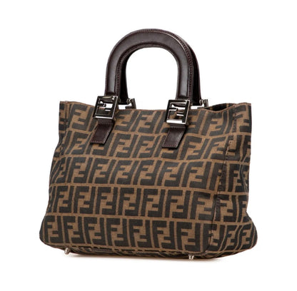 Fendi Vintage FF Handle Tote Zucca Canvas Small