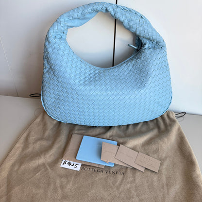 Bottega Veneta Veneta Hobo Medium Baby Blue Intrecciato Leather Bag 41cm