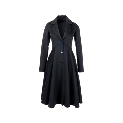 Dior Size 34 Long Coat Wool Black