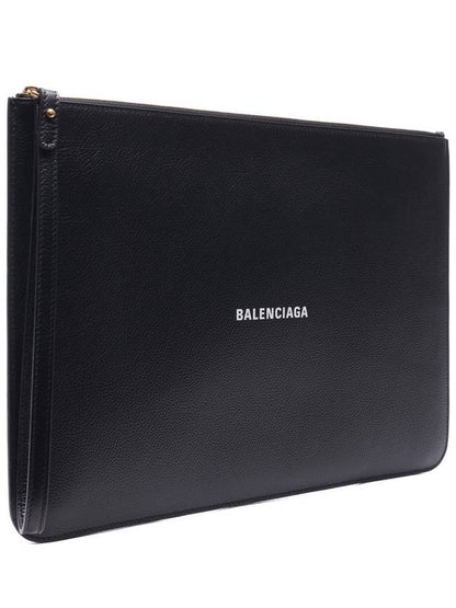 Luxury Balenciaga Trending 2025 Logo Strap Cash Large Clutch Bag Black