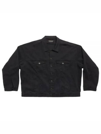 Luxury Balenciaga Trending 2025 Back Taped Denim Jacket Black