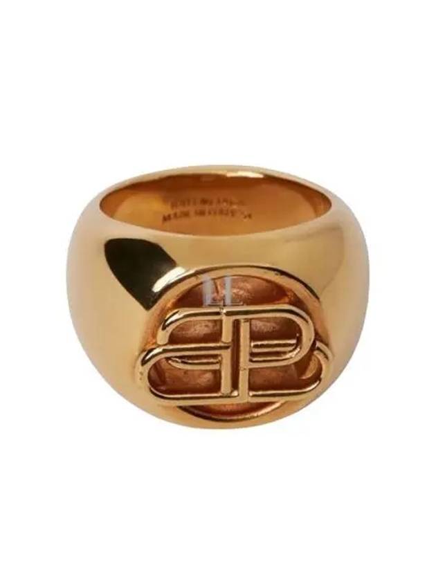 Luxury Balenciaga Trending 2025 BB Signet Ring Gold