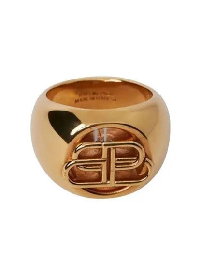 Luxury Balenciaga Trending 2025 BB Signet Ring Gold