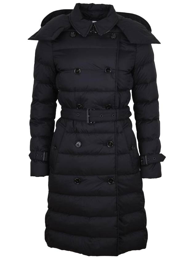 Luxury Burberry WoMen's Double Breasted Hooded Padded Black