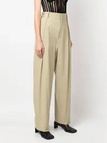 Luxury Bottega Veneta Cotton Straight Pants Beige
