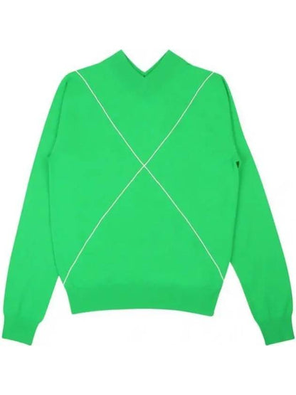 Luxury Bottega Veneta Contrast Stitch Wool Knit Top Paraket