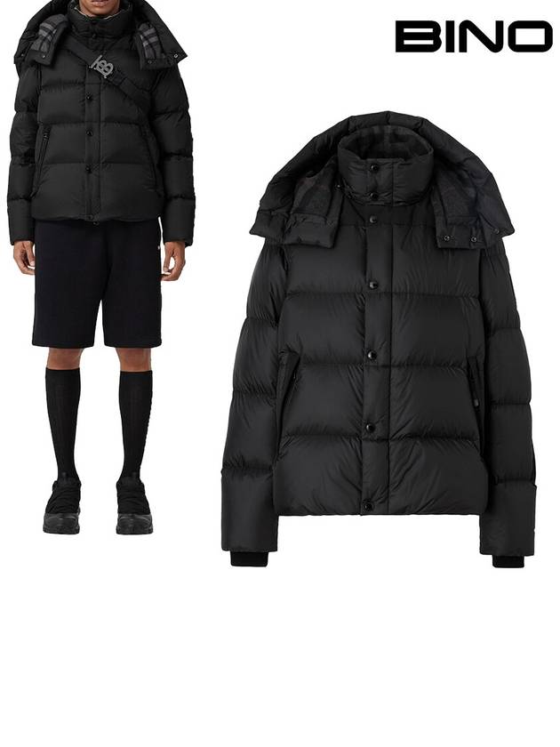 Luxury Burberry Detachable Sleeve Hoodie Padded Black