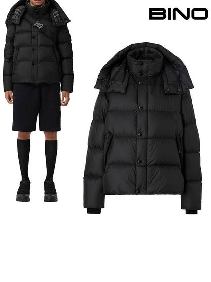 Luxury Burberry Detachable Sleeve Hoodie Padded Black