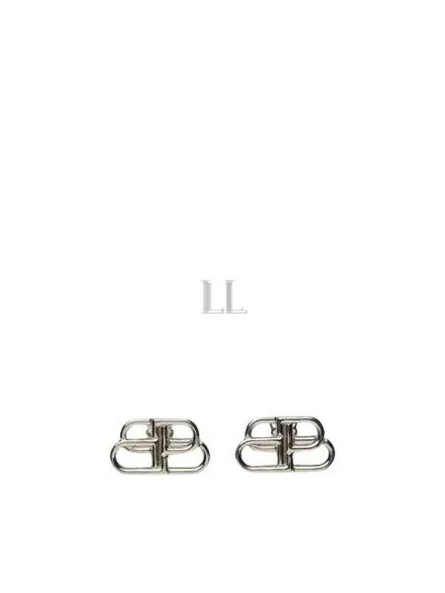 Luxury Balenciaga Trending 2025 BB Logo Stud Earrings Silver