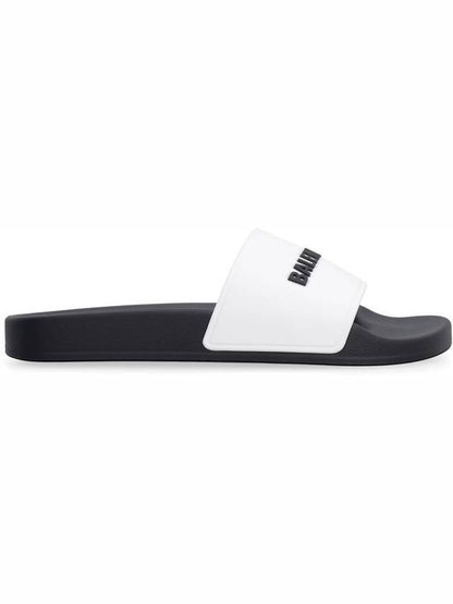 Luxury Balenciaga Trending 2025 Embossed Logo Band Slippers White Black