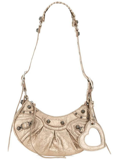 Luxury Balenciaga Trending 2025 Metallic Le Cagol XS Lambskin Shoulder Bag Metallic Beige