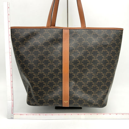 Luxury CELINE Triomphe Canvas Calfskin Medium Cabas Bag LA38275