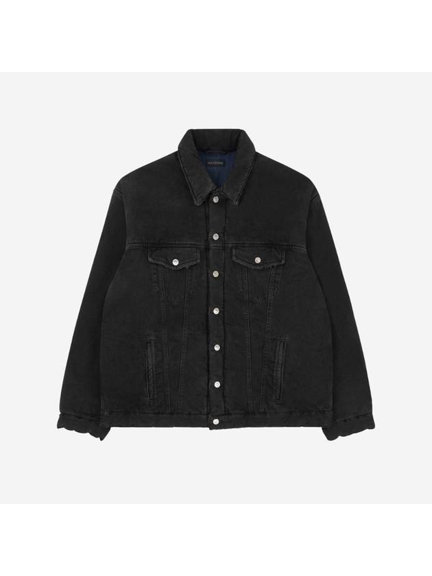 Luxury Balenciaga Trending 2025 Padded Japanese Denim Jacket Black