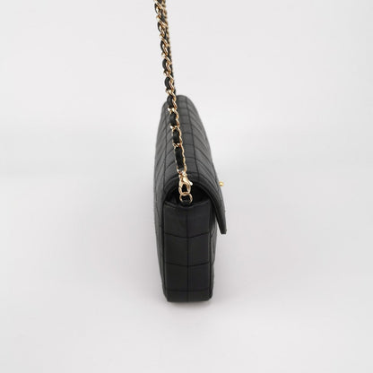 Chanel East West Chocolate Bar Black Leather