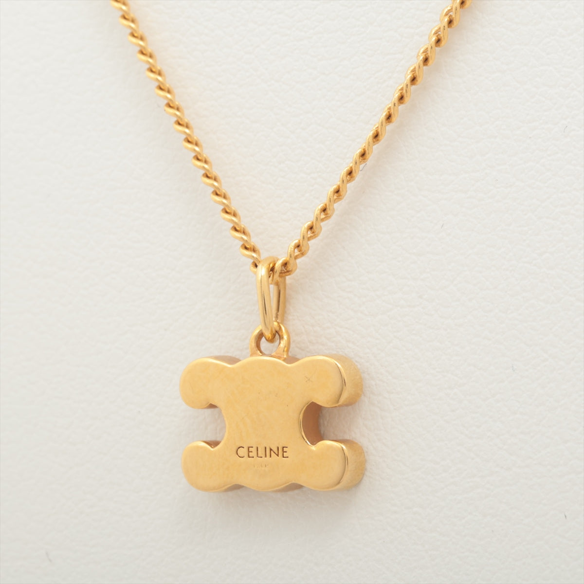 Luxury CELINE Triomphe Gold Rhinestone Necklace Costume Jewellery
