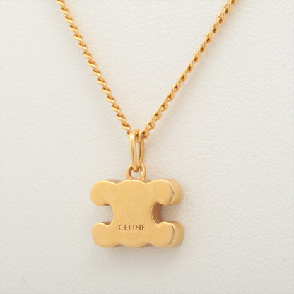 Luxury CELINE Triomphe Gold Rhinestone Necklace Costume Jewellery