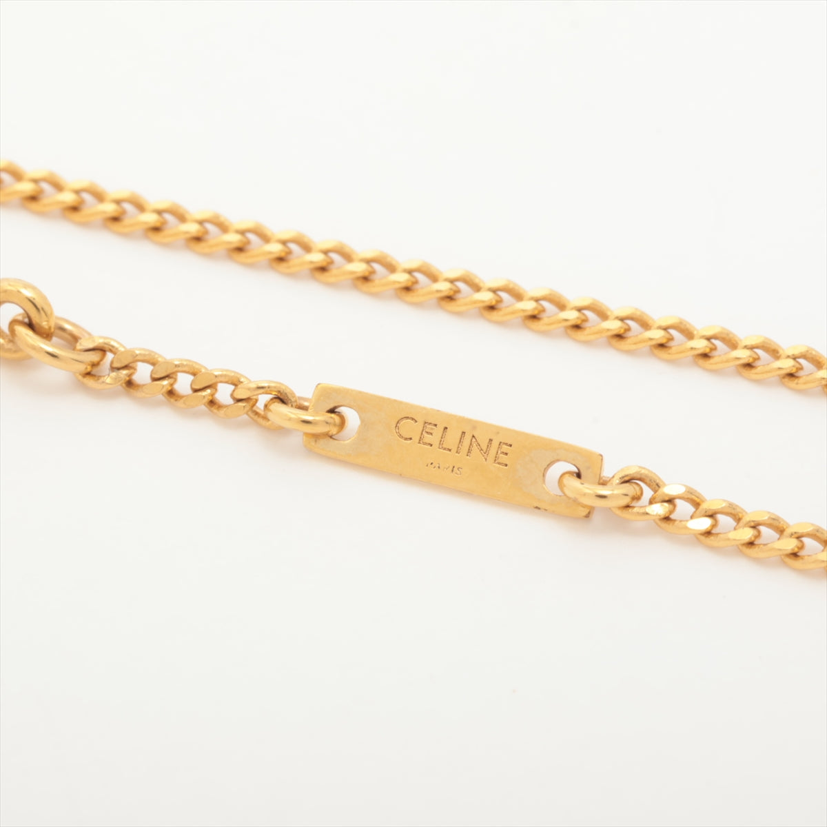 Luxury CELINE Triomphe Gold Rhinestone Necklace Costume Jewellery