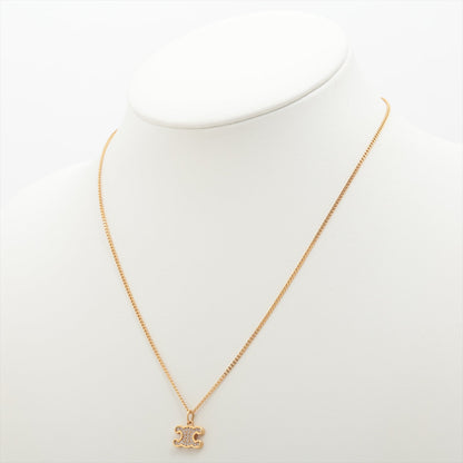 Luxury CELINE Triomphe Gold Rhinestone Necklace Costume Jewellery