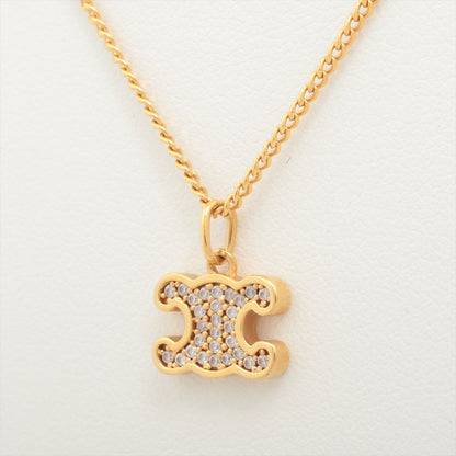 Luxury CELINE Triomphe Gold Rhinestone Necklace Costume Jewellery