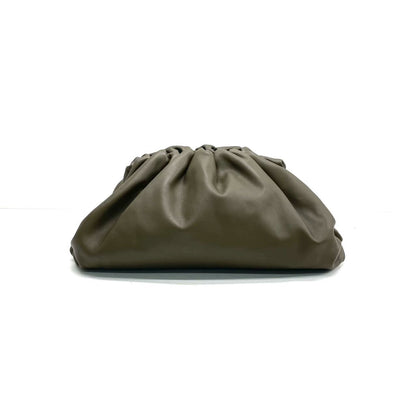 Bottega Veneta Pouch Calfskin Leather Dark Green Large