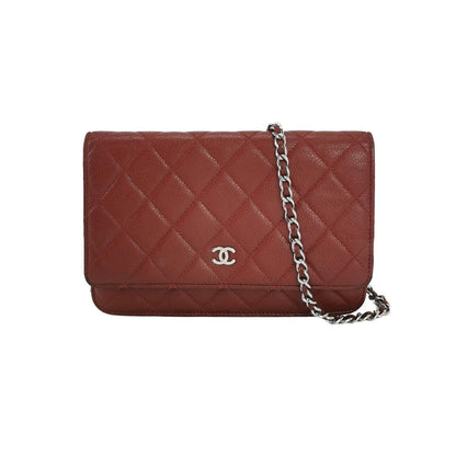 Chanel Wallet on Chain Classic Flap Burgundy Caviar Leather