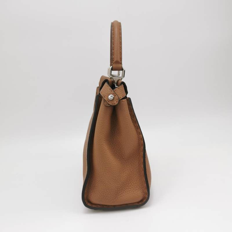 Fendi Peekaboo ISeeU Sellier Medium Calfskin Leather Tan Brown