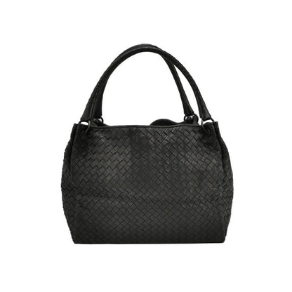 Bottega Veneta Parachute Shoulder Bag Intrecciato Black 30cm