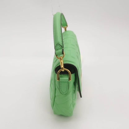 Fendi Baguette Mini Green Nappa Leather Crossbody Bag