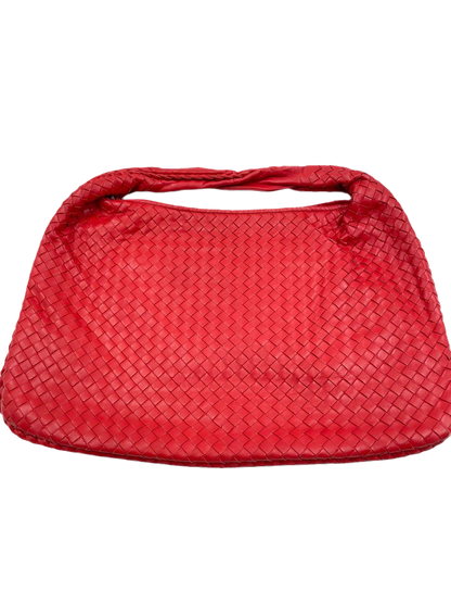 Bottega Veneta Intrecciato Hobo Bag in Red leather Large