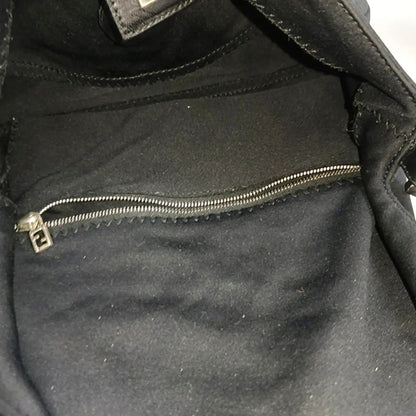 FENDI Baguette Vintage Black Cloth Silver Hardware