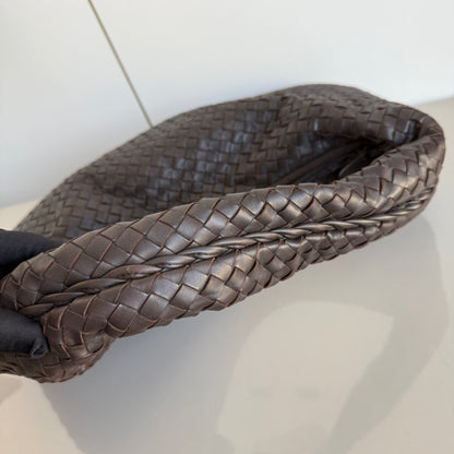 Bottega Veneta Intrecciato Hobo Medium Fondant Dark Chocolate Brown Lambskin leather 47cm