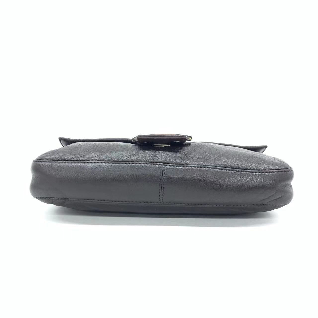 Fendi Baguette Black Lambskin Leather Shoulder Bag