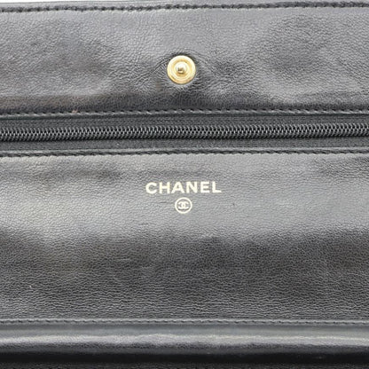 CHANEL WOC Quilted Lambskin Leather Crossbody Bag Black