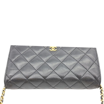 CHANEL WOC Quilted Lambskin Leather Crossbody Bag Black