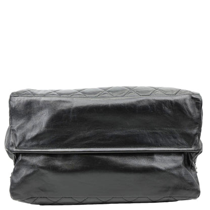 CHANEL Portobello Quilted Calfskin Leather Chain Tote Bag Black