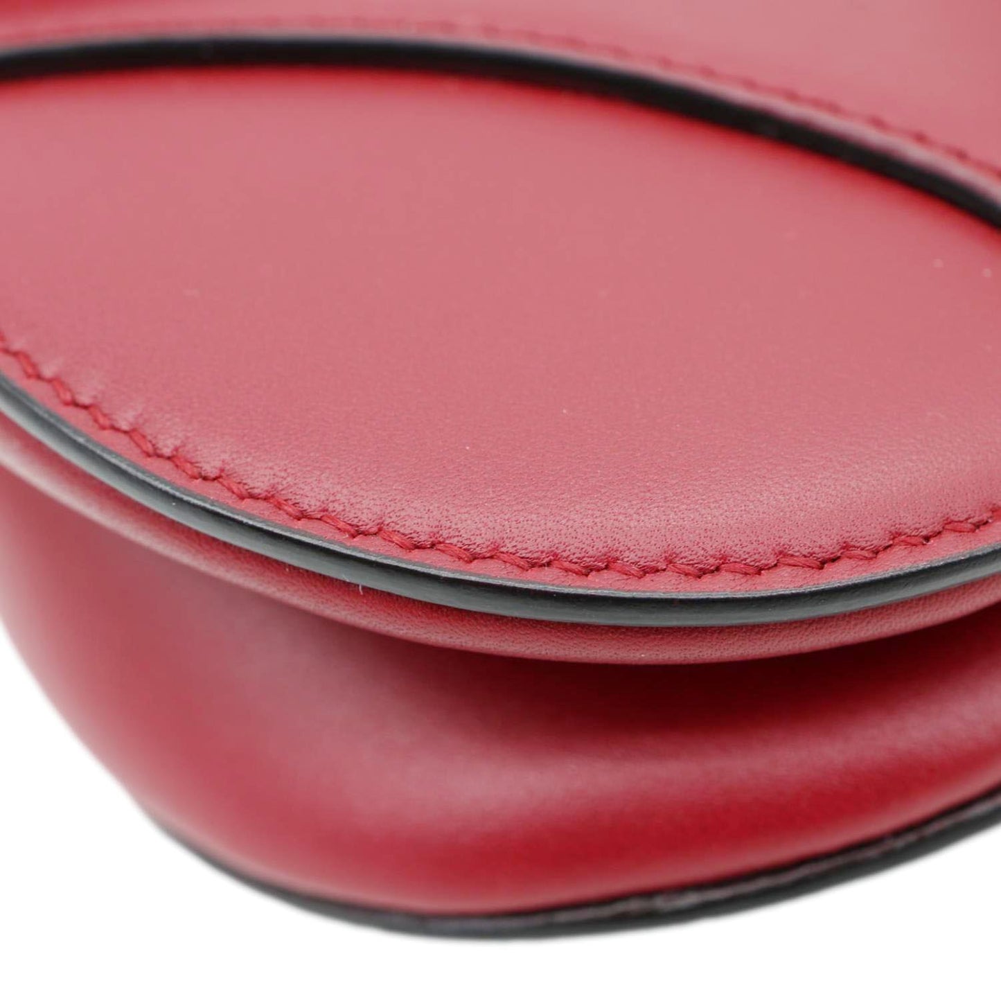 CHRISTIAN DIOR Saddle Smooth Leather Shoulder Bag Maroon